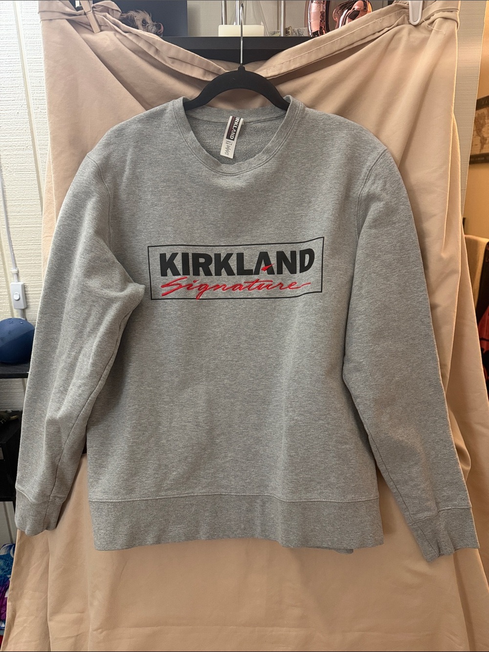Kirkland Signature Unisex Logo Crewneck Sweatshirt Gray Size M/L